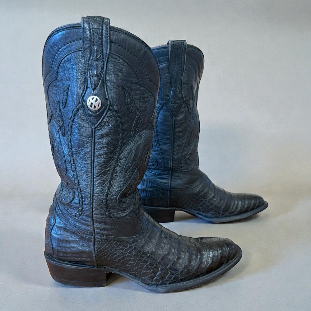 1990s Montana Caiman — Men’s 8 EE Vintage Exotic Cowboy Boots